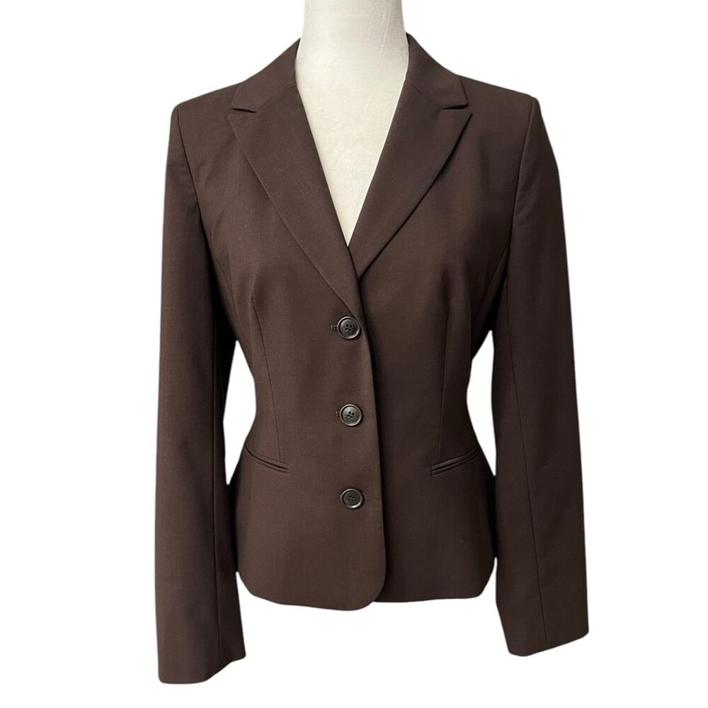 ANN TAYLOR LOFT Brown 3 Button Blazer Back Tie Women’s Size‎ 6